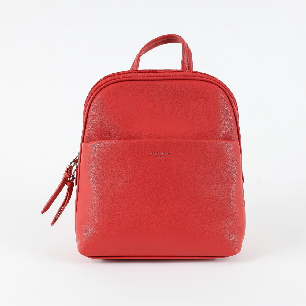 Městský malý červený batoh David Jones 6219-2 s obsahem cca. 6l