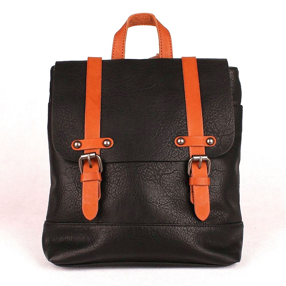 Malý městský černo-hnědý batoh FLORA&CO H6719 s obsahem 7l