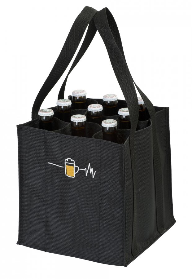 Černá taška na pivo, na 9 láhví