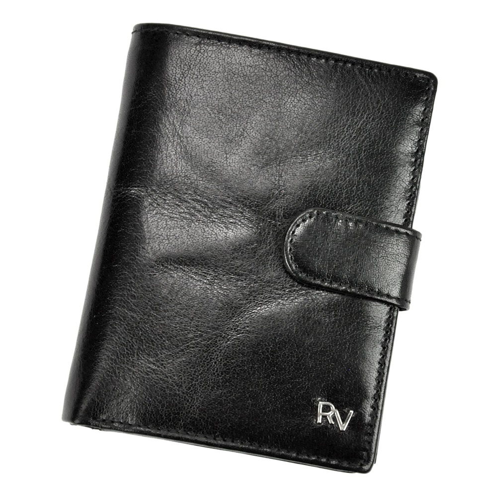 Černá kožená peněženka Rovicky RV-278-9 s upínkou + RFID