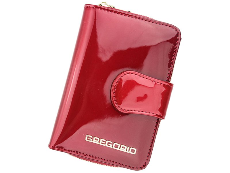 Lesklá červená kožená peněženka Gregorio SH115