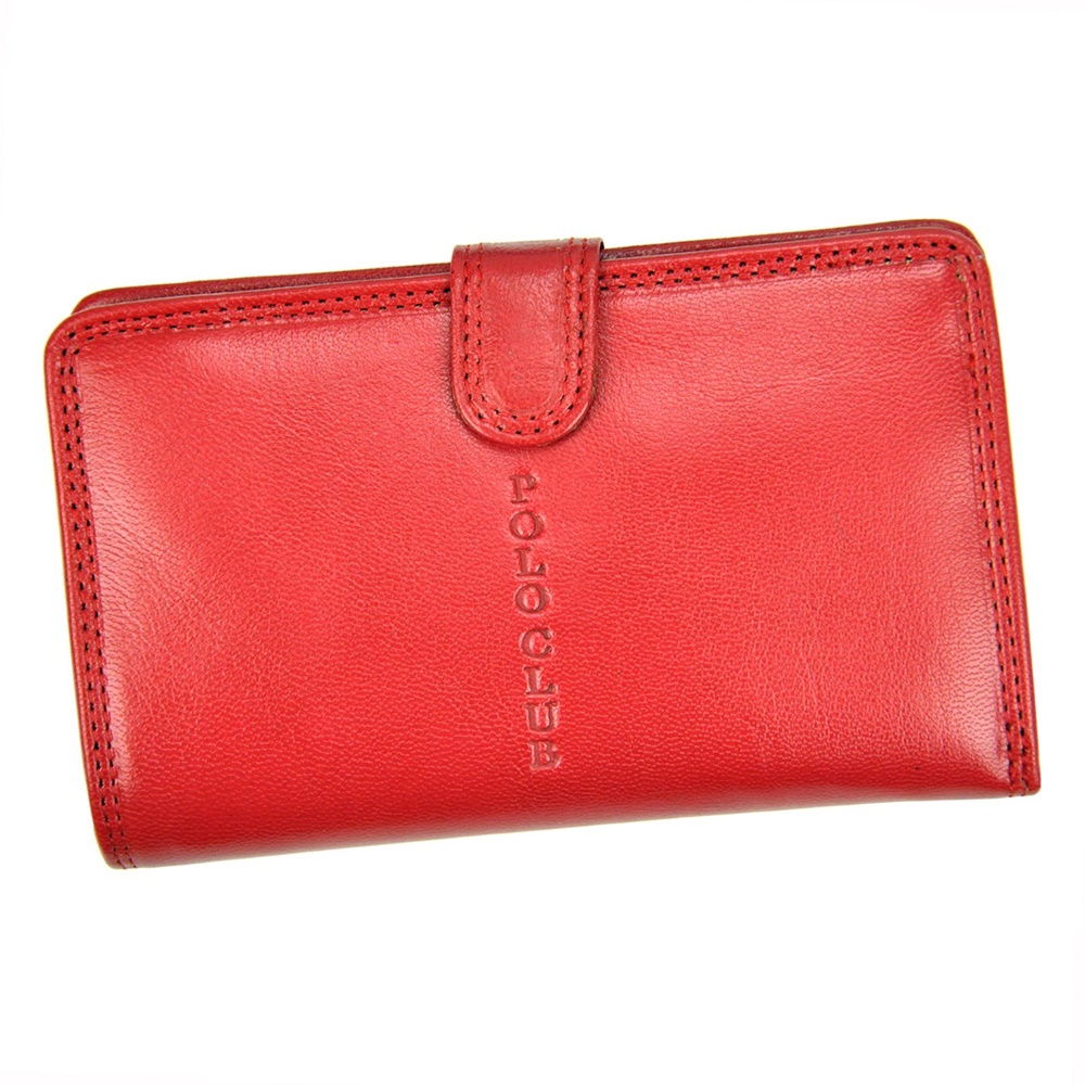Červená kožená peněženka Harvey Miller Polo Club 1530ST01