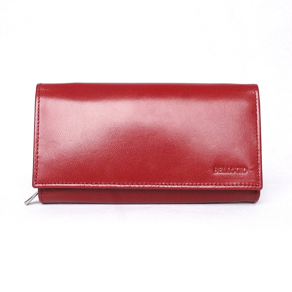 Tmavěčervená mírně lesklá kožená peněženka BELLUGIO (ZD-02R-064)