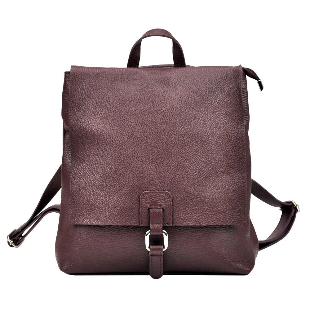 Vínový kožený batoh/crossbody kabelka Patrizia Piu 518, obsah cca. 7 l