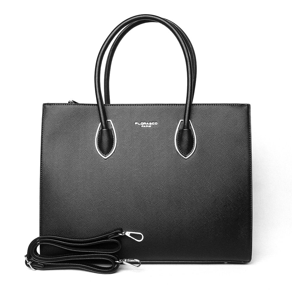 Černá velká elegantní kabelka do ruky FLORA&CO F8026