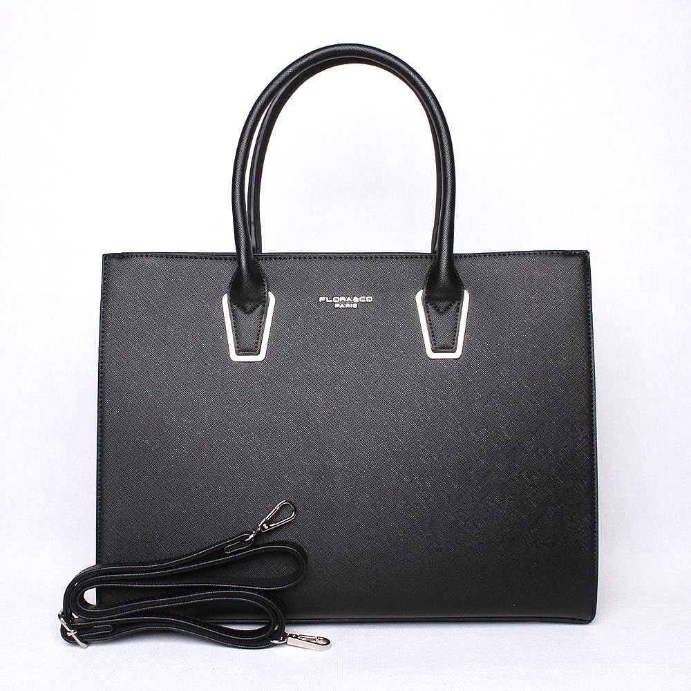 Černá velká elegantní kabelka do ruky FLORA&CO F8027