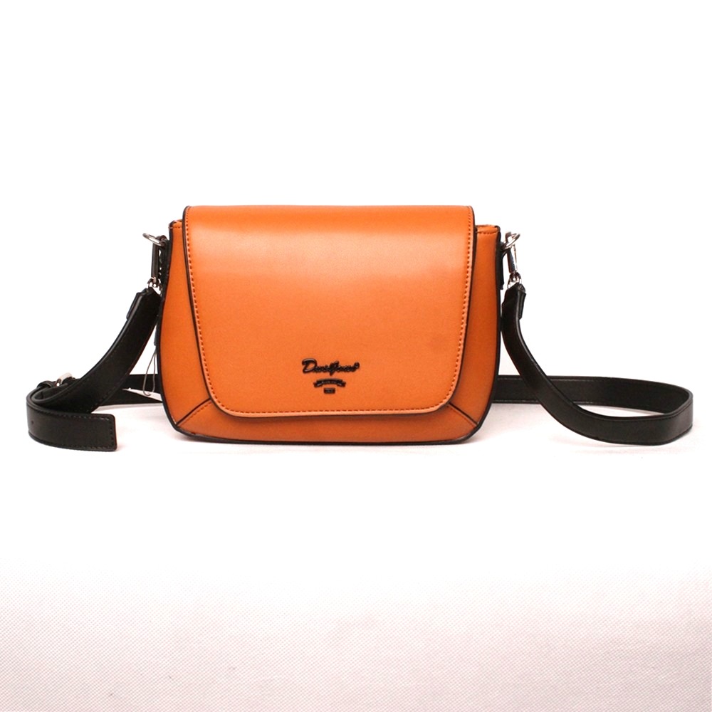 Malá pevná hnědá crossbody kabelka David Jones CM6080