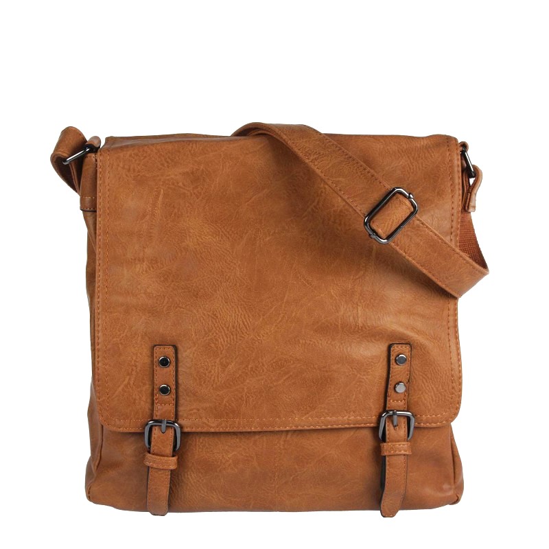 Hnědá unisex crossbody kabelka Andrea Massi HJ1918