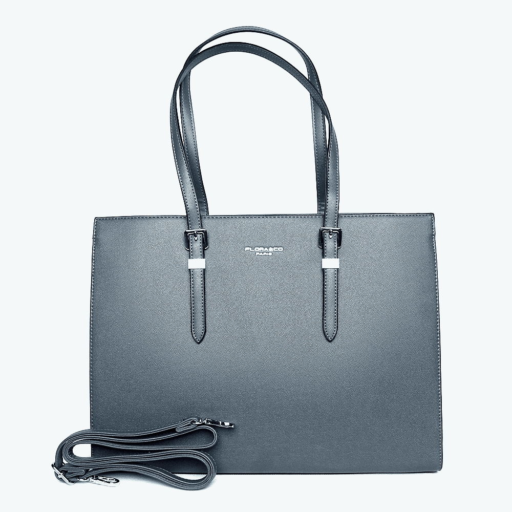 Šedo-modrá velká elegantní kabelka na rameno FLORA&CO X8022