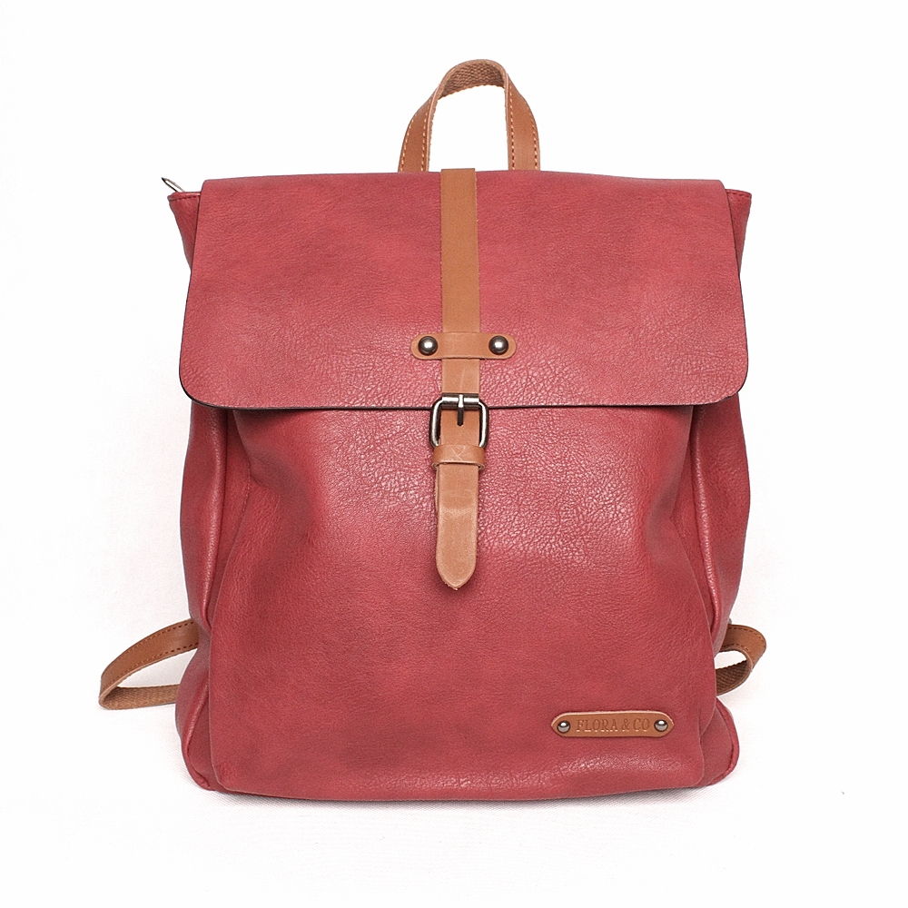 Velký městský tmavěčervený batoh FLORA&CO H6725 s obsahem cca 10l, formát A4