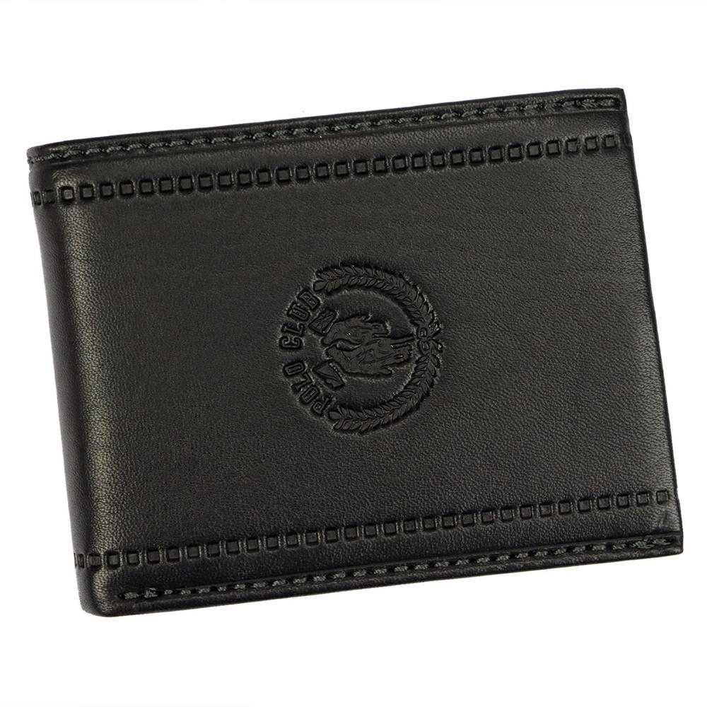 Černá kožená peněženka Harvey Miller Polo Club 1725292