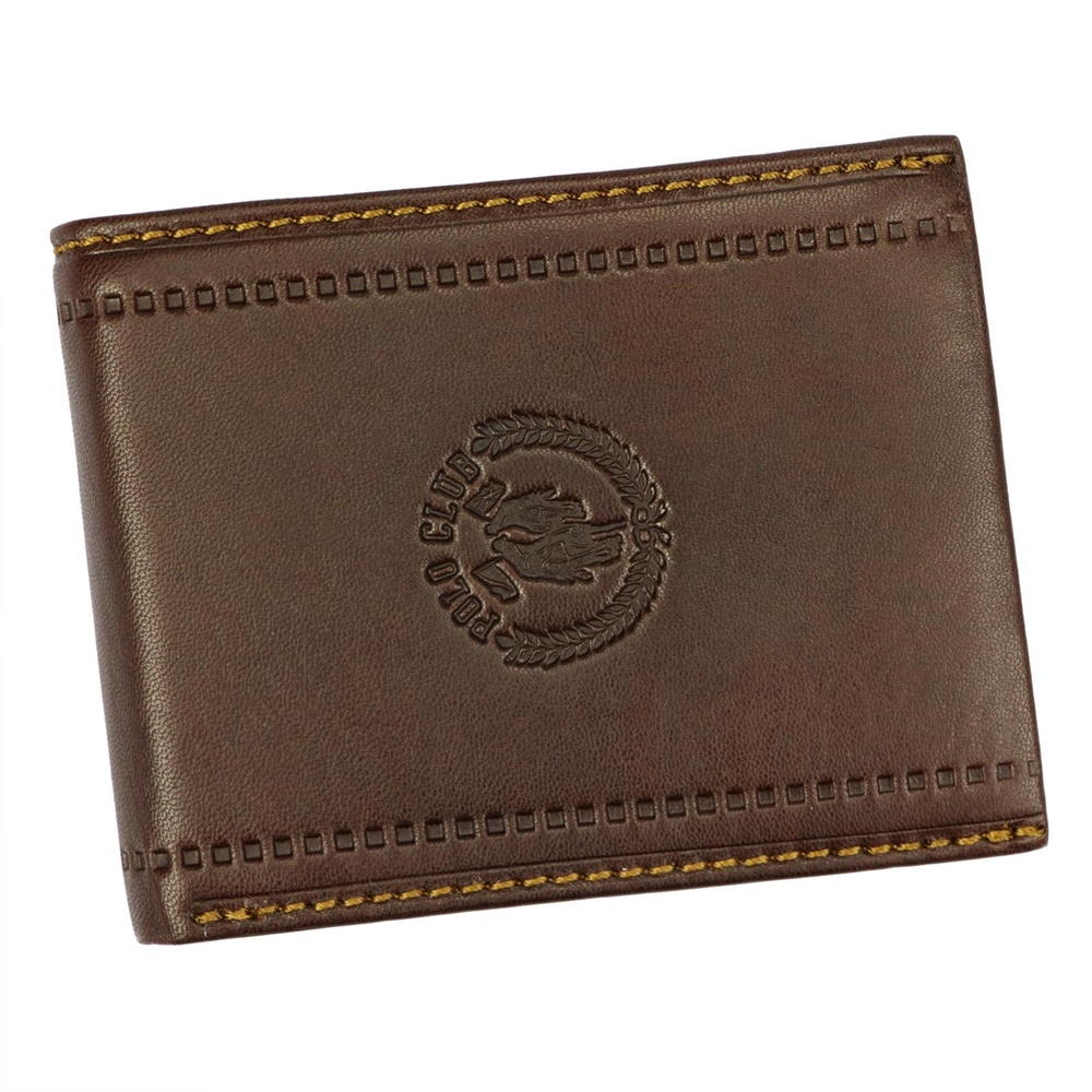 Tmavěhnědá kožená peněženka Harvey Miller Polo Club 1725292