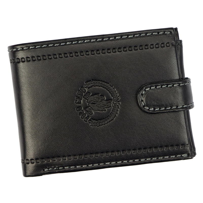 Černá kožená peněženka Harvey Miller Polo Club 1725260