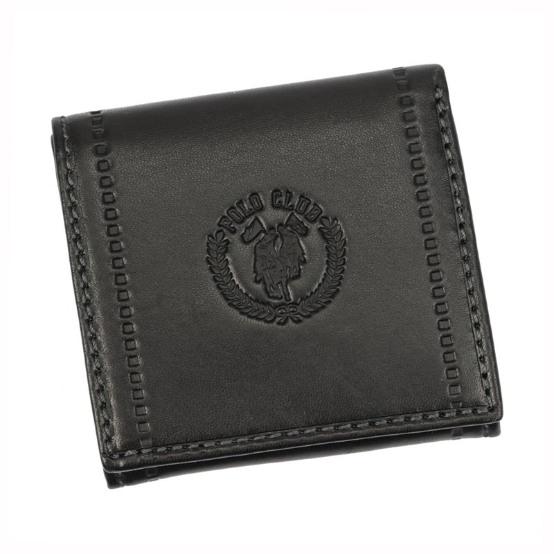 Malá černá kožená peněženka Harvey Miller Polo Club 1725 146