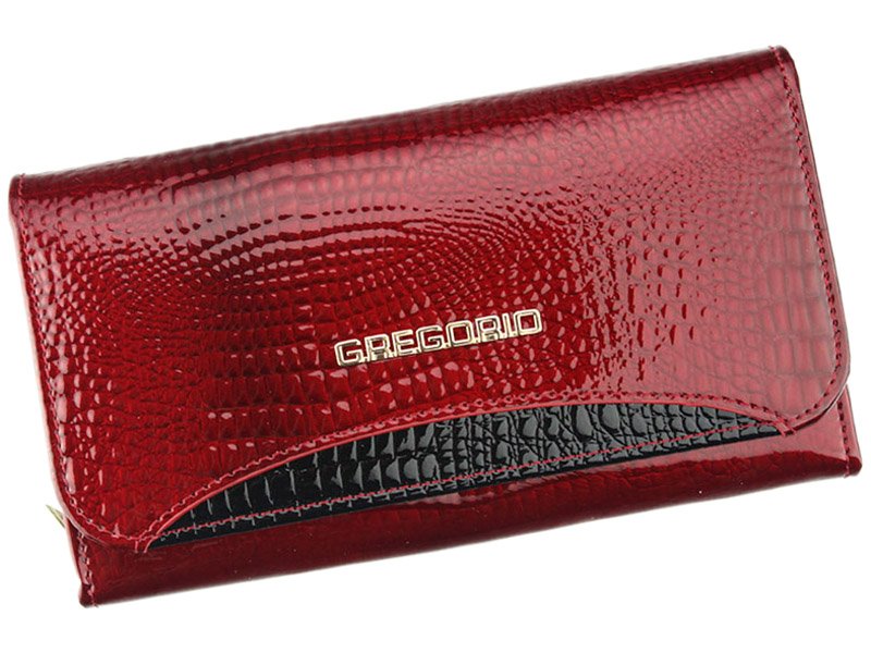 Lesklá červená kožená peněženka Gregorio GP110
