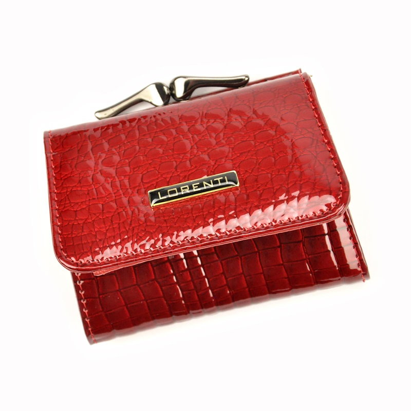 VADA - Malá lesklá kožená červená peněženka Lorenti 55287-RS