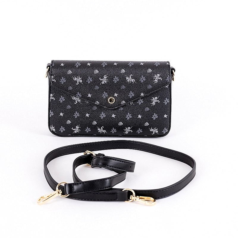 Malá pevná černá crossbody kabelka David Jones CM6120 