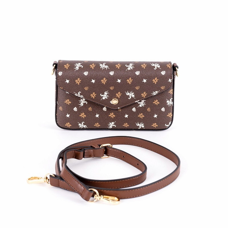 Malá pevná tmavěhnědá crossbody kabelka David Jones CM6120 