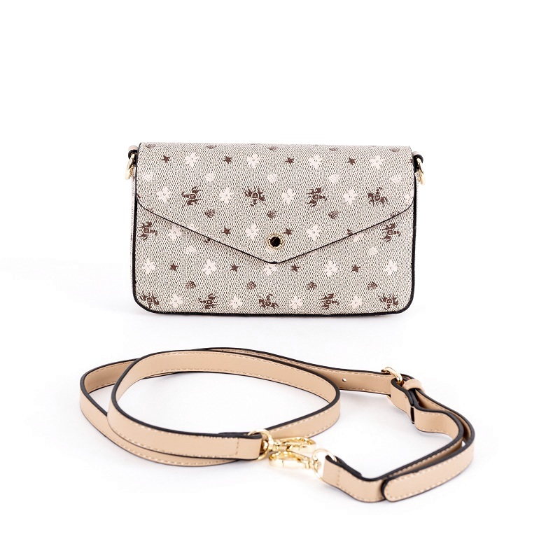 Malá pevná béžovo-šedá crossbody kabelka David Jones CM6120 