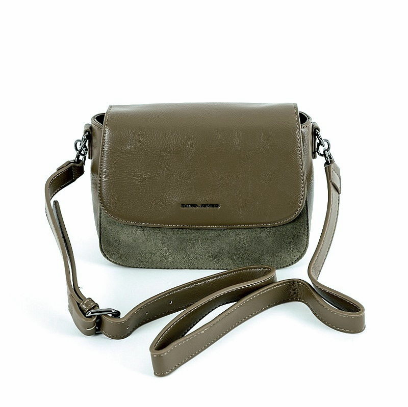 Khaki pevná crossbody kabelka David Jones 6441-1