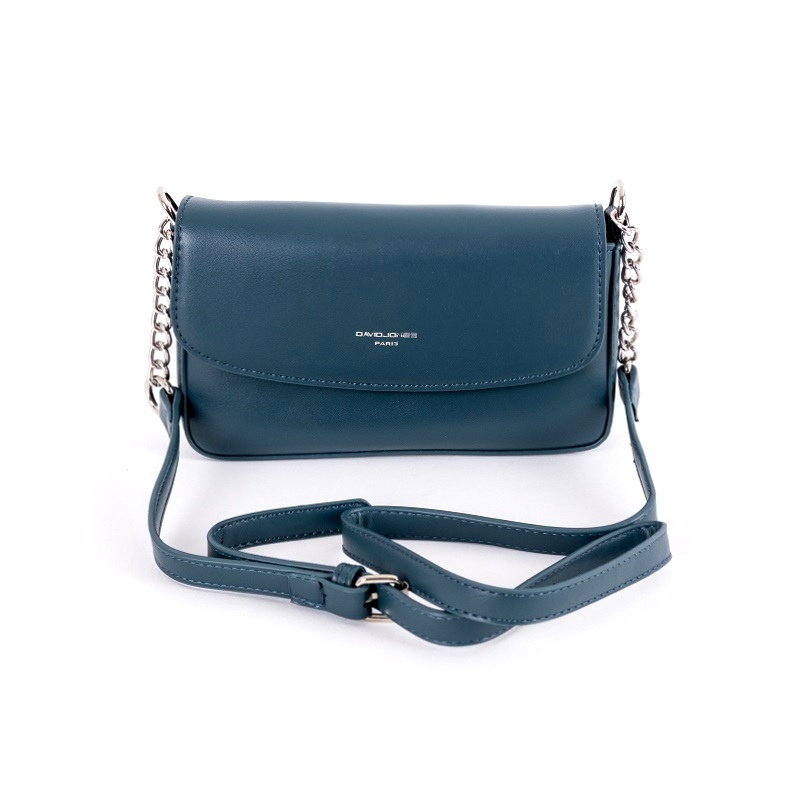 Malá paví modrá crossbody kabelka David Jones CM6262A