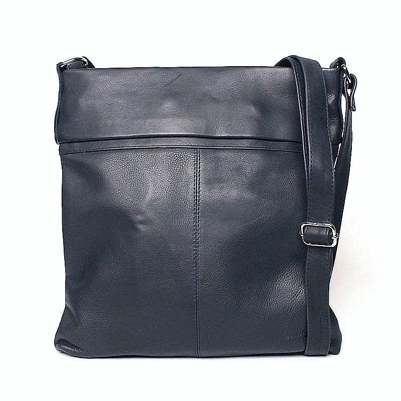 Středně velká tmavěmodrá kožená crossbody kabelka CiNiNO no. 1463