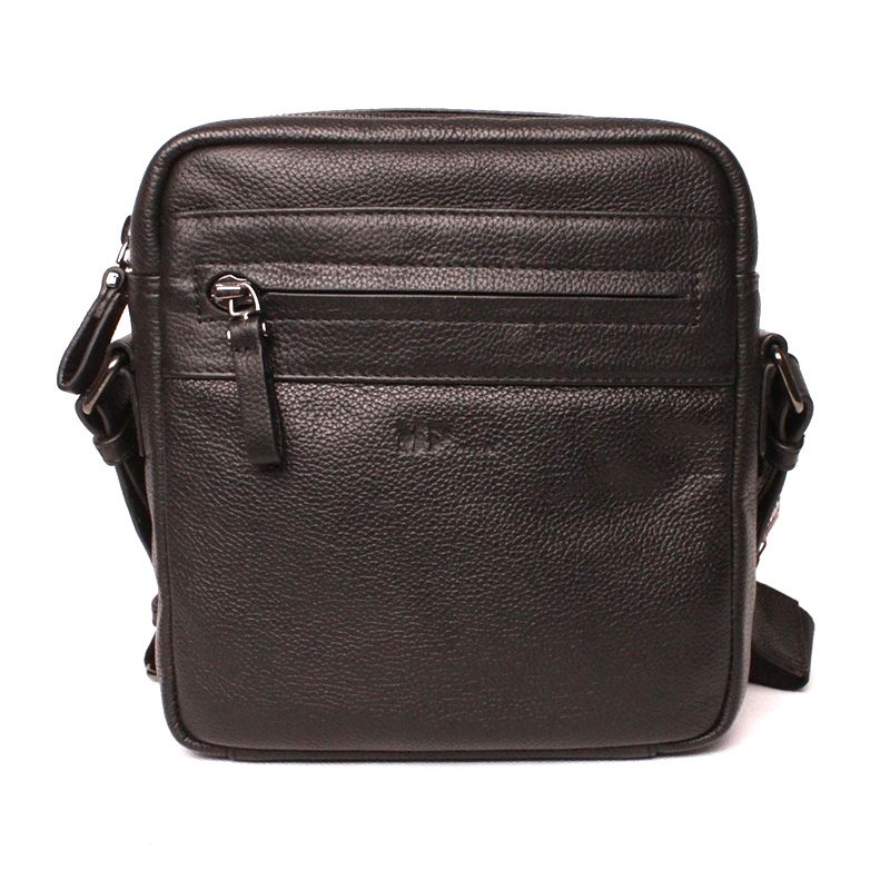 Luxusní středně velká kožená černá crossbody taška Marta Ponti no. C48