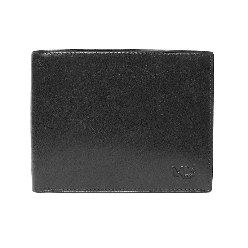 Luxusní černá hladká kožená peněženka Marta Ponti no. B202