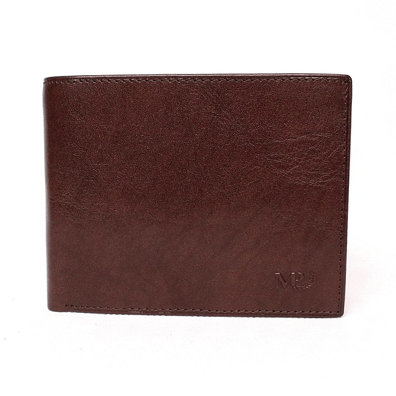Luxusní tmavěhnědá hladká kožená peněženka Marta Ponti no. B217R + RFID