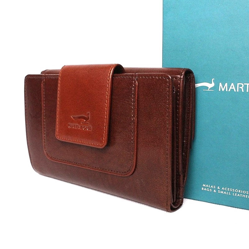 Luxusní tmavěhnědo-hnědá kožená peněženka Marta Ponti no. B506