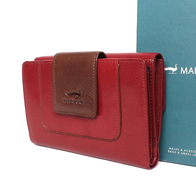 Luxusní vínovo-hnědá kožená peněženka Marta Ponti no. B506