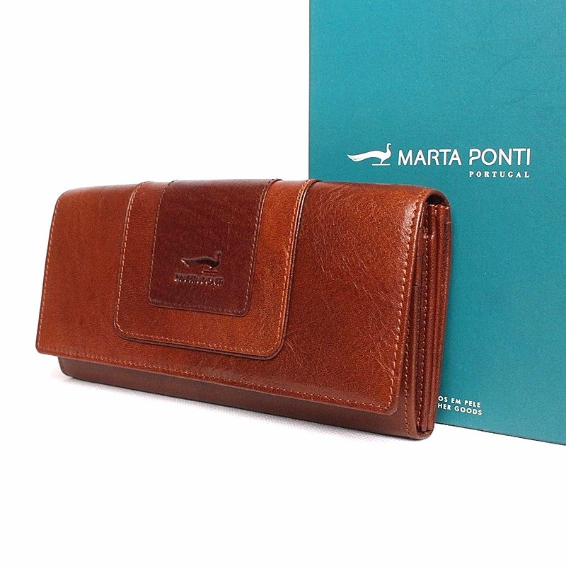 Luxusní hnědo-tmavěhnědá kožená peněženka Marta Ponti no. B530