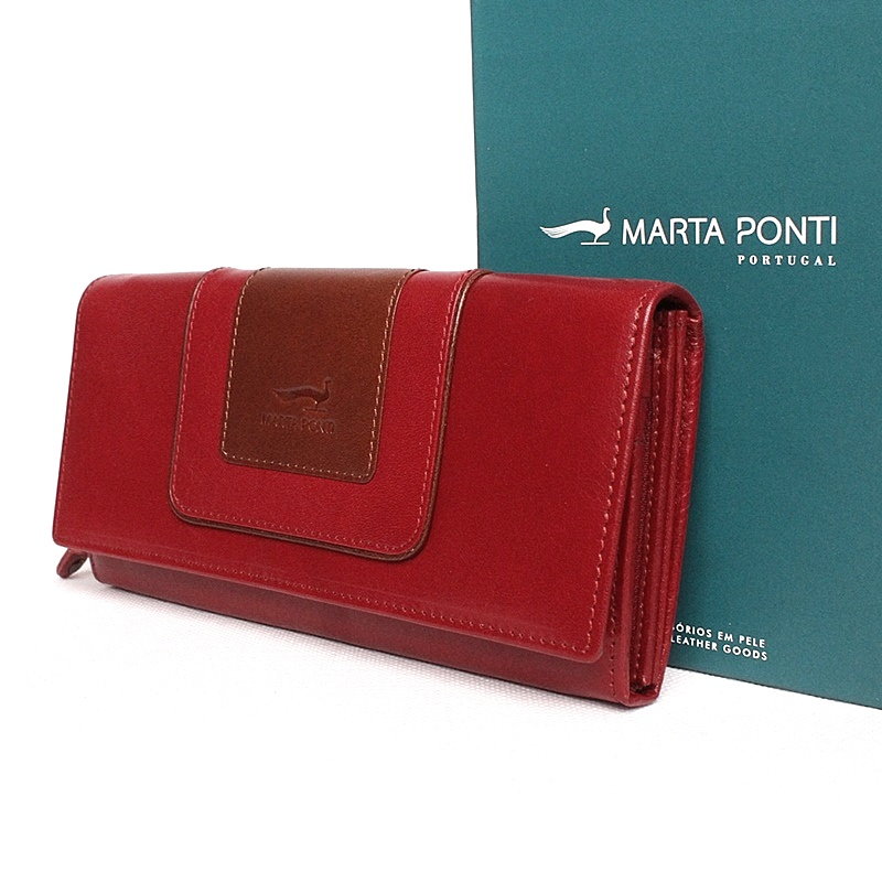 Luxusní vínovo-hnědá kožená peněženka Marta Ponti no. B530