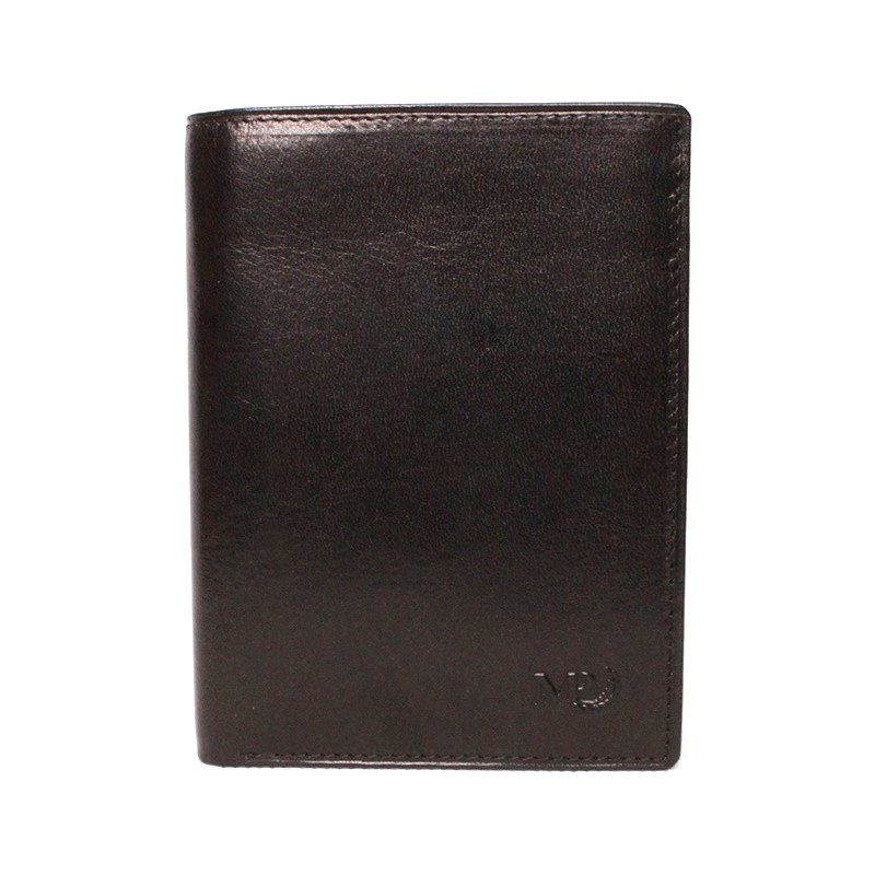 Luxusní černá hladká kožená peněženka Marta Ponti no. B315