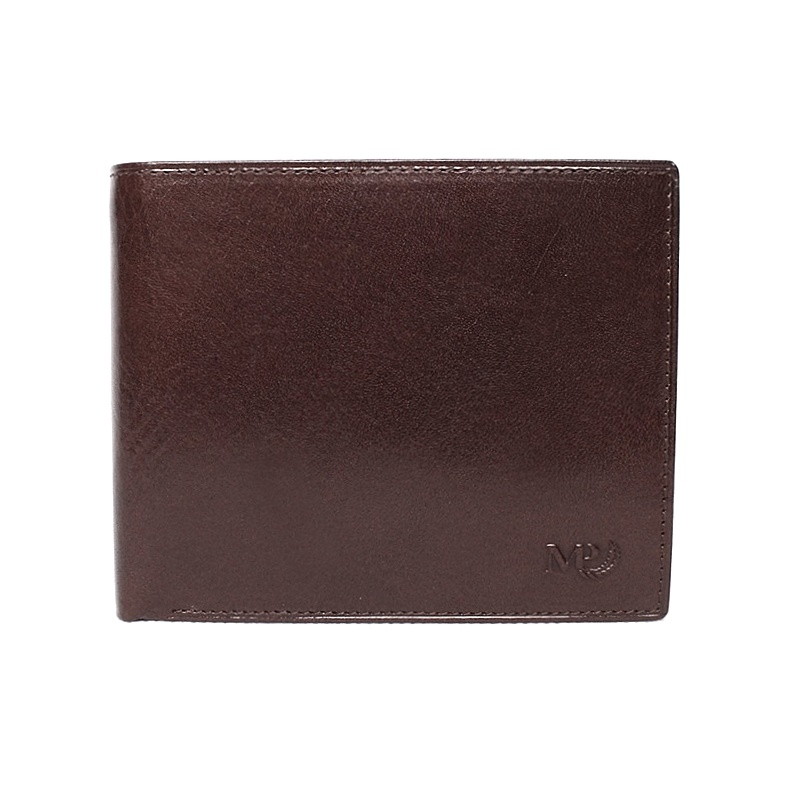 Luxusní tmavěhnědá hladká kožená peněženka Marta Ponti no. B214R +RFID
