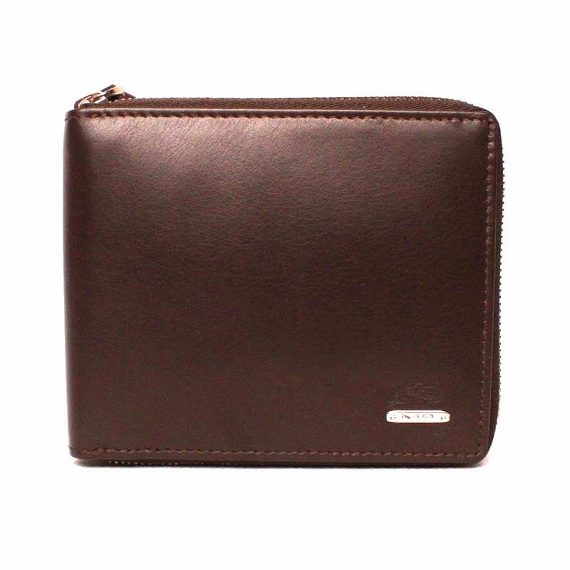 Luxusní celozipová hnědá hladká kožená peněženka Marta Ponti no. B028R + RFID