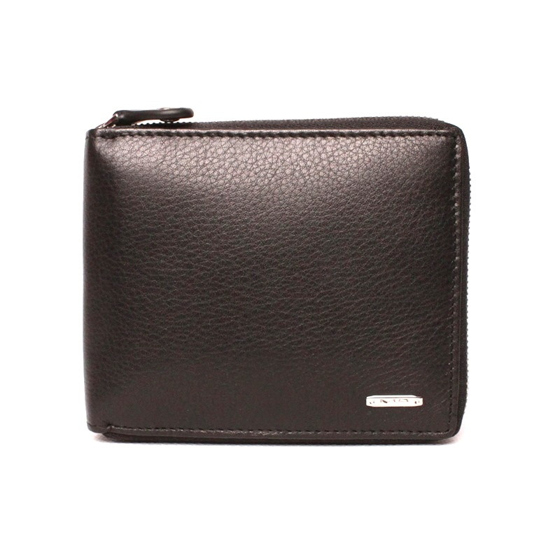 Luxusní celozipová černá hladká kožená peněženka Marta Ponti no. B028R + RFID
