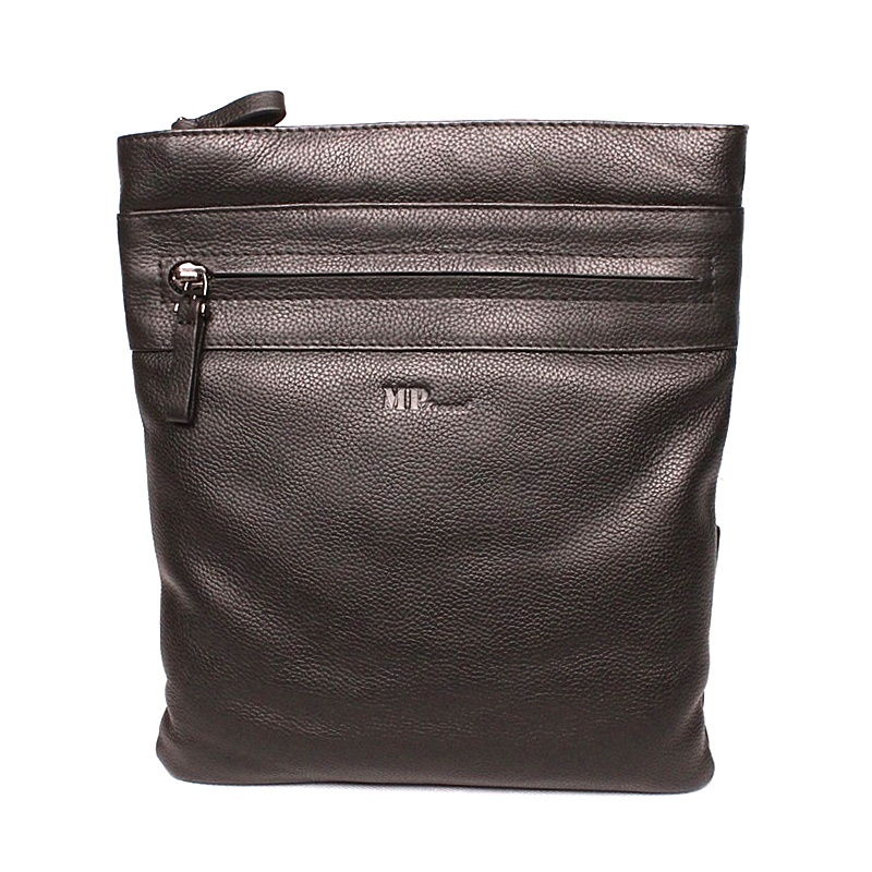 Kvalitní středně velká kožená černá crossbody taška Marta Ponti no. C50