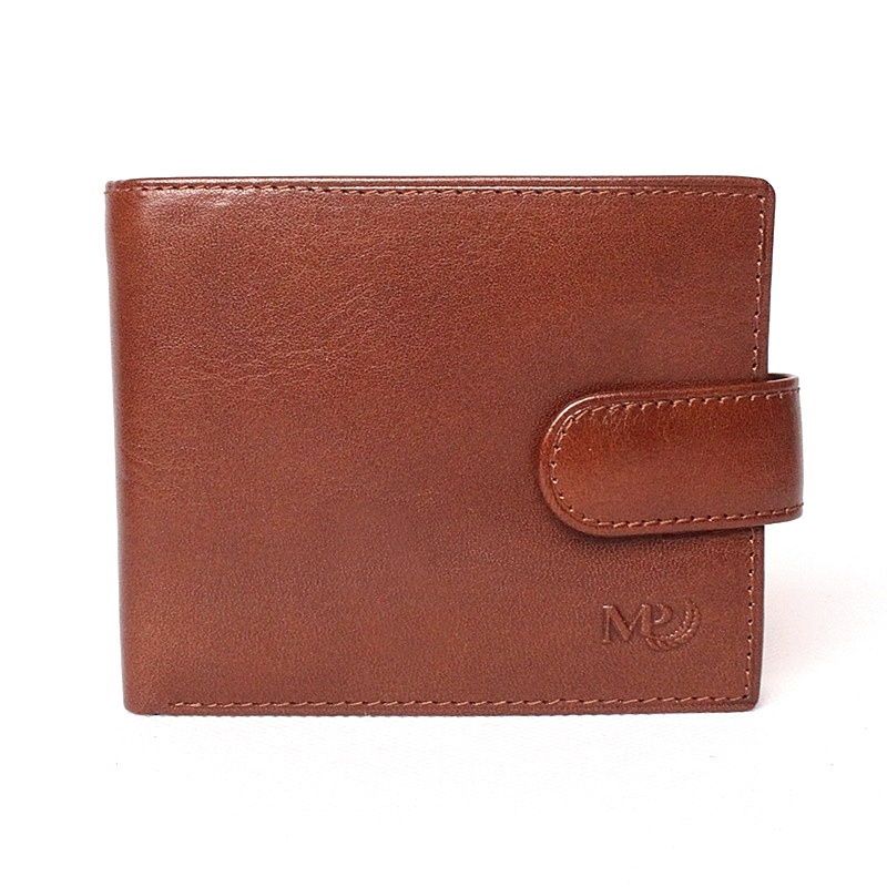 Malá luxusní hnědá hladká kožená peněženka Marta Ponti no. B357R + RFID