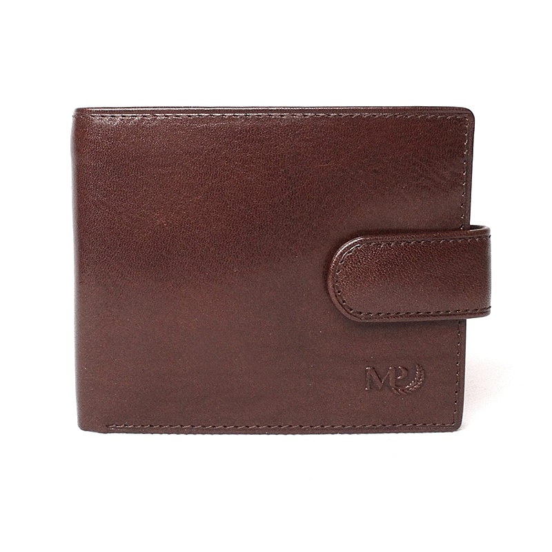 Malá luxusní tmavěhnědá hladká kožená peněženka Marta Ponti no. B357R + RFID