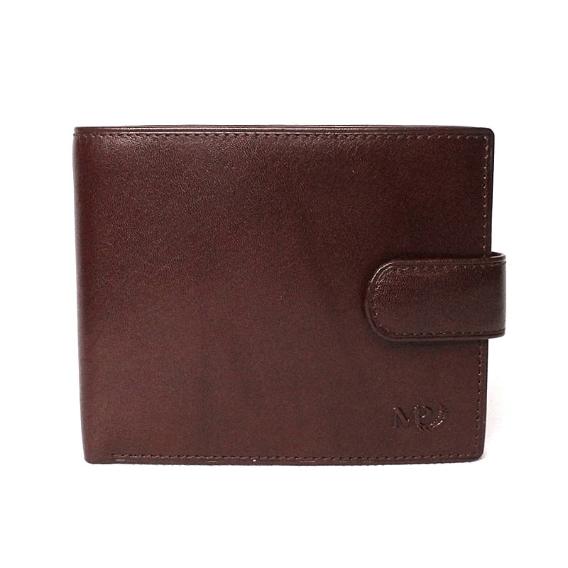 Luxusní tmavěhnědá hladká kožená peněženka Marta Ponti no. B218R +RFID