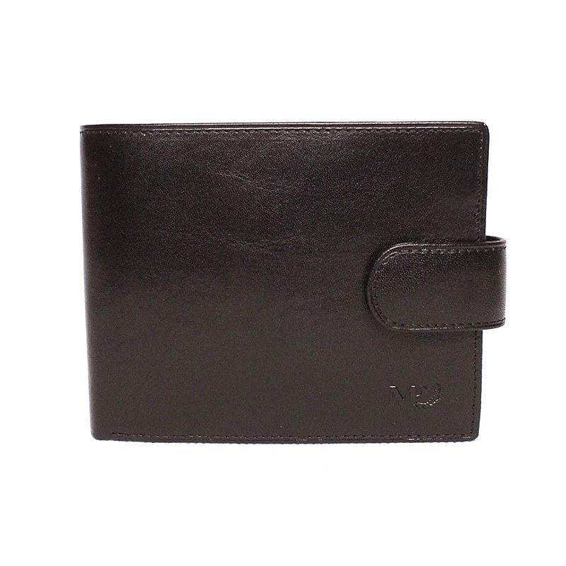 Luxusní černá hladká kožená peněženka Marta Ponti no. B219R +RFID