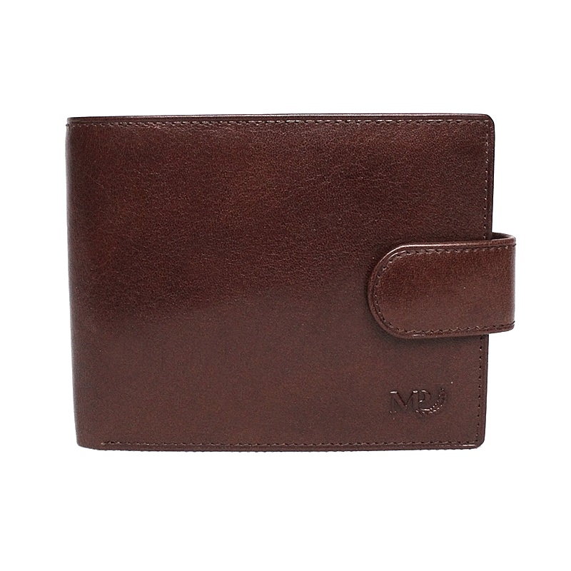 Malá luxusní tmavěhnědá hladká kožená peněženka Marta Ponti no. B201R + RFID