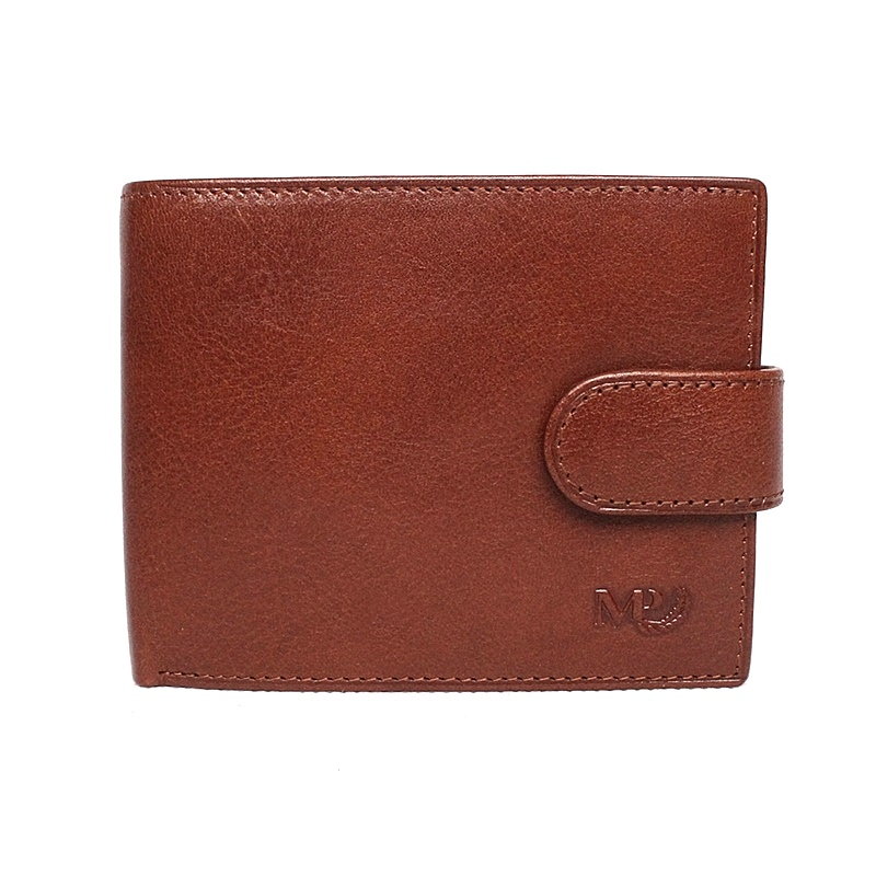 Malá luxusní hnědá hladká kožená peněženka Marta Ponti no. B201R + RFID