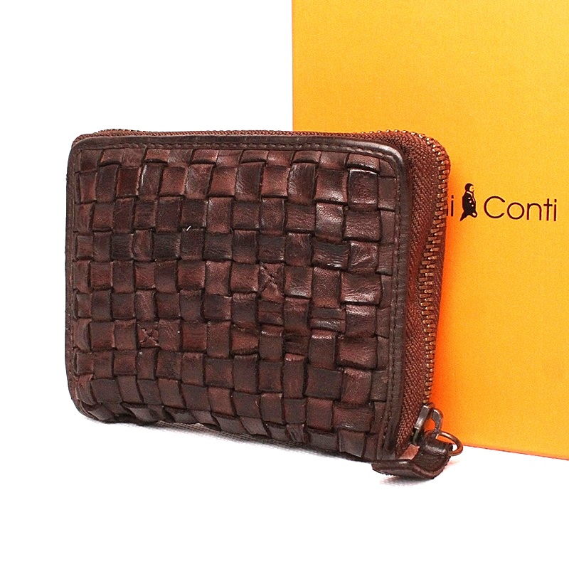 Luxusní celozipová tmavěhnědá kožená peněženka Gianni Conti no. 4507315