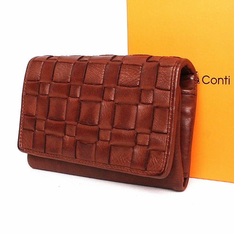 Luxusní hnědá kožená peněženka Gianni Conti no. 107