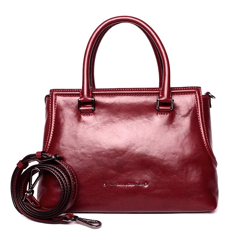 Luxusní tmavěčervená kožená kabelka do ruky Gianni Conti 256