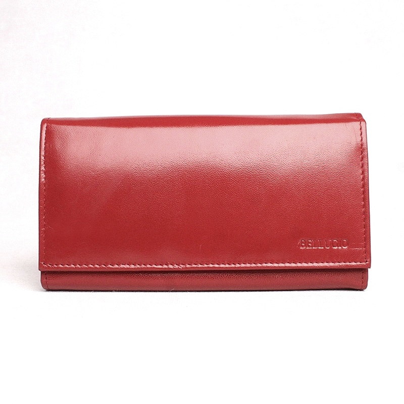 Tmavěčervená mírně lesklá kožená peněženka BELLUGIO (ZD-02R-063)