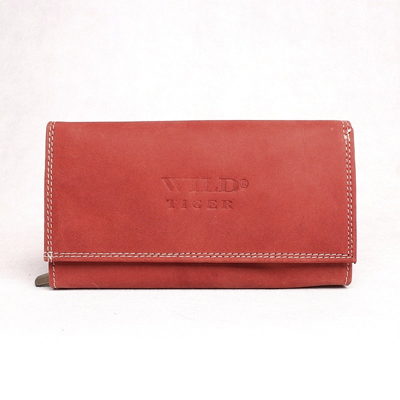 Červená kožená peněženka Wild Tiger XL