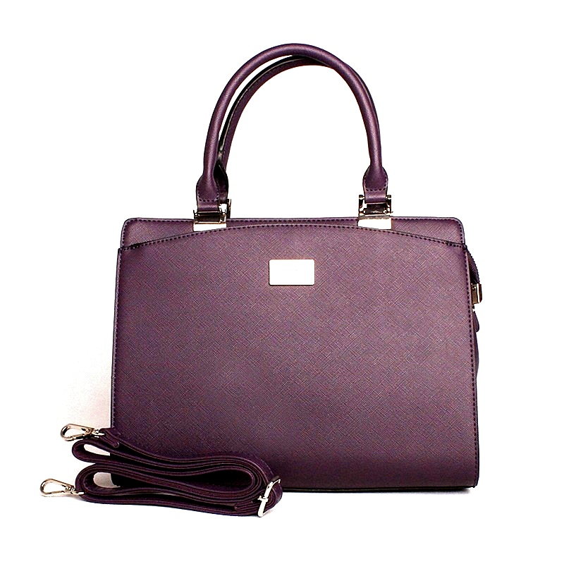Tmavěfialová středně velká elegantní kabelka do ruky FLORA&CO F6346